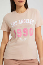Load image into Gallery viewer, Redtag-Pale-Pink-Oversized-Printed-Tee-Plain-Women's-