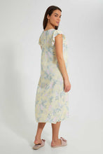 تنزيل الصورة على معرض الصور، Redtag-Yellow-Floral-Printed-Nightgown-Nightgowns-Women's-
