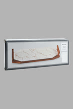 Load image into Gallery viewer, Redtag-White-Marble-Pattern-Platter-With-Wooden-Stand-Platter-Home-Dining-