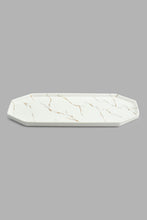 Load image into Gallery viewer, Redtag-White-Marble-Pattern-Platter-With-Wooden-Stand-Platter-Home-Dining-