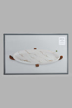 Load image into Gallery viewer, Redtag-White-Marble-Pattern-Oval-Platter-With-Wooden-Stand-Platter-Home-Dining-