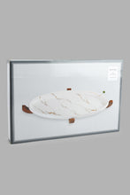 Load image into Gallery viewer, Redtag-White-Marble-Pattern-Oval-Platter-With-Wooden-Stand-Platter-Home-Dining-