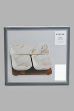تنزيل الصورة على معرض الصور، Redtag-White-Marble-Pattern-Bowl-With-Wooden-Stand-(3-Piece)-Serving-Bowls-Home-Dining-