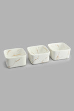 Load image into Gallery viewer, Redtag-White-Marble-Pattern-Bowl-With-Wooden-Stand-(3-Piece)-Serving-Bowls-Home-Dining-