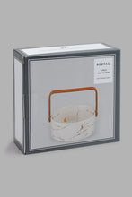 تنزيل الصورة على معرض الصور، Redtag-White-Marble-Pattern-Bowl-With-Wooden-Handle-Serving-Bowls-Home-Dining-