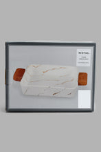 Load image into Gallery viewer, Redtag-White-Marble-Pattern-Bowl-With-Wooden-Handle-Serving-Dish-Home-Dining-