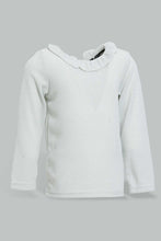 تنزيل الصورة على معرض الصور، Redtag-Silver-Shimmer-Frill-Full-Sleeves-Collar-Blouse-Blouses-Infant-Girls-3 to 24 Months