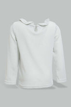 تنزيل الصورة على معرض الصور، Redtag-Silver-Shimmer-Frill-Full-Sleeves-Collar-Blouse-Blouses-Infant-Girls-3 to 24 Months