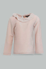 تنزيل الصورة على معرض الصور، Redtag-Gold-Shimmer-Frill-Full-Sleeves-Collar-Blouse-Blouses-Infant-Girls-3 to 24 Months