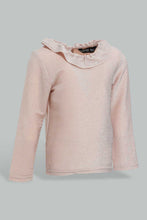 تنزيل الصورة على معرض الصور، Redtag-Gold-Shimmer-Frill-Full-Sleeves-Collar-Blouse-Blouses-Infant-Girls-3 to 24 Months