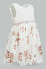 Load image into Gallery viewer, Redtag-Ivory-Flower-Print-Sleeveless-Dress-Dresses-Infant-Girls-3 to 24 Months