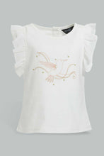 تنزيل الصورة على معرض الصور، Redtag-White-Frill-Sleeveless-T-Shirt-With-Skirt-Sets-Infant-Girls-3 to 24 Months