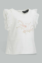 تنزيل الصورة على معرض الصور، Redtag-White-Frill-Sleeveless-T-Shirt-With-Skirt-Sets-Infant-Girls-3 to 24 Months