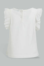تنزيل الصورة على معرض الصور، Redtag-White-Frill-Sleeveless-T-Shirt-With-Skirt-Sets-Infant-Girls-3 to 24 Months