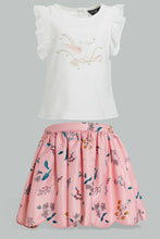 تنزيل الصورة على معرض الصور، Redtag-White-Frill-Sleeveless-T-Shirt-With-Skirt-Sets-Infant-Girls-3 to 24 Months