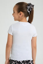 تنزيل الصورة على معرض الصور، Redtag-White-Short-Sleeve-T-Shirt-With-Half-Placket-Colour:White,-Filter:Girls-(2-to-8-Yrs),-Girls-T-Shirts,-New-In,-New-In-GIR,-Non-Sale,-S22B,-Section:Kidswear,-TBL-Girls-2 to 8 Years