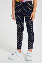 Load image into Gallery viewer, Redtag-Girl-Basic-Polka-Dot-Aop-Legging-Leggings-Girls-2 to 8 Years