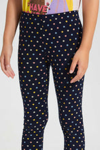 Load image into Gallery viewer, Redtag-Girl-Basic-Polka-Dot-Aop-Legging-Leggings-Girls-2 to 8 Years