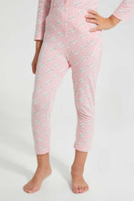 تنزيل الصورة على معرض الصور، Redtag-Aop-Front-Opened-Long-Sleeve-Pyjama-Sets-Pyjama-Sets-Girls-2 to 8 Years