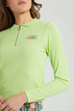 Load image into Gallery viewer, Redtag-Green-Polo-With-Front-Zipper-Tops-Women's-