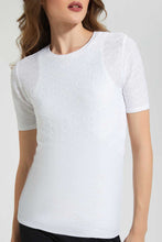 تنزيل الصورة على معرض الصور، Redtag-White-Textured-Top-Tops-Women's-
