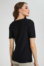 Load image into Gallery viewer, Redtag-Black-Textured-Top-Tops-Women's-