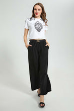 تنزيل الصورة على معرض الصور، Redtag-White-Crop-T-Shirt-With-Embroidery-All-Over-Prints-Women's-