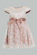 Load image into Gallery viewer, Redtag-Coral-Flower-Artwork-Printed-Mesh-Dress-Dresses-Infant-Girls-3 to 24 Months