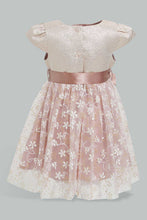 Load image into Gallery viewer, Redtag-Coral-Flower-Artwork-Printed-Mesh-Dress-Dresses-Infant-Girls-3 to 24 Months