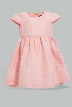 تنزيل الصورة على معرض الصور، Redtag-Coral-Jacquard-Cap-Sleeves-Dress-Dresses-Infant-Girls-3 to 24 Months