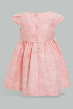 تنزيل الصورة على معرض الصور، Redtag-Coral-Jacquard-Cap-Sleeves-Dress-Dresses-Infant-Girls-3 to 24 Months