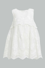 Load image into Gallery viewer, Redtag-Scallop-Lace-Tiered-Yoke-Dresses-Infant-Girls-3 to 24 Months