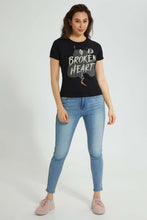 تنزيل الصورة على معرض الصور، Redtag-Black-Cruella-Print-T-Shirt-Character-Women's-