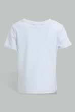 Load image into Gallery viewer, Redtag-White-&-Coral-Flower-Artwork-Short-Sleeves-T-Shirt-With-Trouser-Sets-Infant-Girls-3 to 24 Months
