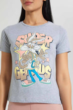 تنزيل الصورة على معرض الصور، Redtag-Grey-Wile-E-Coyote-Print-T-Shirt-Colour:Grey,-Filter:Women's-Clothing,-New-In,-New-In-Women,-Non-Sale,-S22B,-Section:Women,-Women-T-Shirts-Women's-