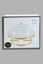 Load image into Gallery viewer, Redtag-Gold-Cake-Stand-With--Dome-And--Golend-Stand-Bakeware-Home-Dining-