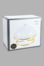 Load image into Gallery viewer, Redtag-Gold-Cake-Stand-With--Dome-And--Golend-Stand-Bakeware-Home-Dining-