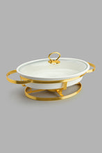Load image into Gallery viewer, Redtag-Gold-Oval-Food-Wormer-Serving-Dish-Home-Dining-