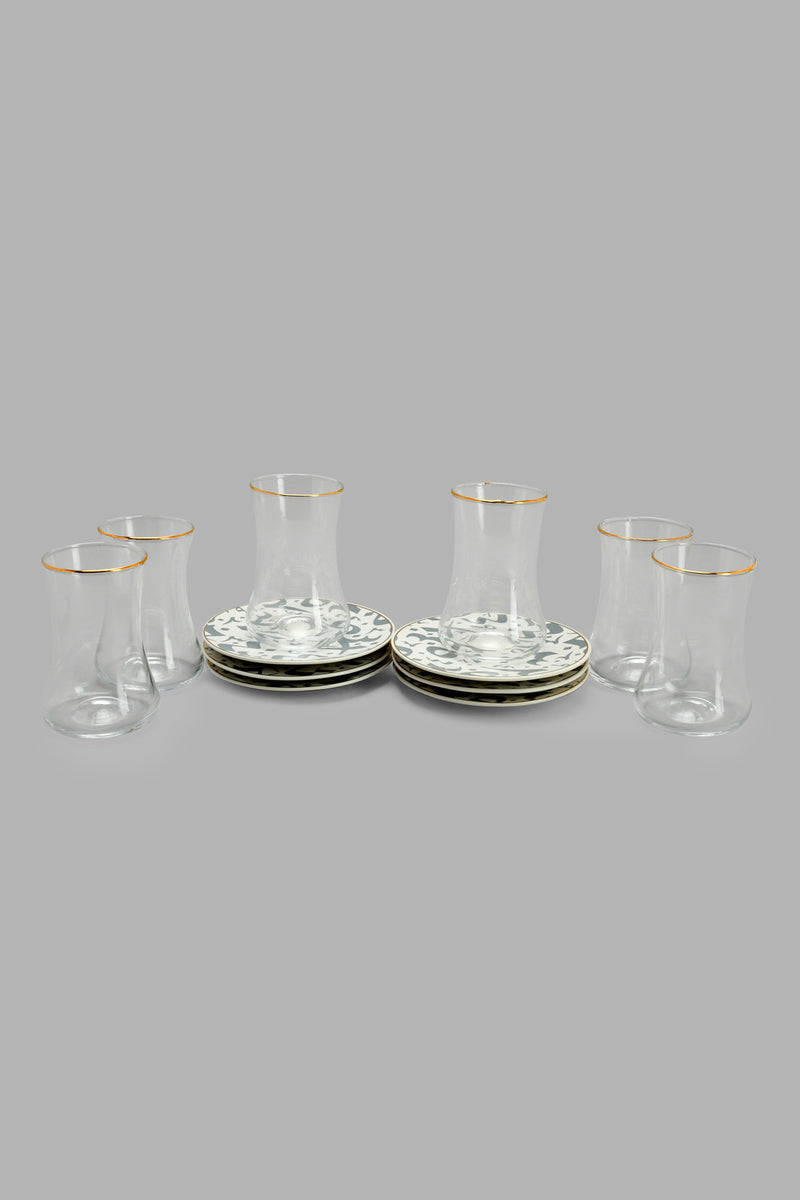 Redtag-White-Arabic-Glass-Tea-Set-(12-Piece)-Tea-Sets-Home-Dining-