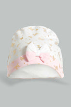 تنزيل الصورة على معرض الصور، Redtag-Pink-And-White-Foil-Print-Sleep-Suit-With-Hat-Sleepsuits-Baby-0 to 12 Months