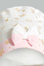 تنزيل الصورة على معرض الصور، Redtag-Pink-And-White-Foil-Print-Sleep-Suit-With-Hat-Sleepsuits-Baby-0 to 12 Months