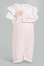 تنزيل الصورة على معرض الصور، Redtag-Pink-Broidery-Anglis-Romper-With-Head-Band-Rompers-Baby-0 to 12 Months