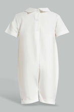 تنزيل الصورة على معرض الصور، Redtag-White-Romper-With-Hat-Rompers-Baby-0 to 12 Months