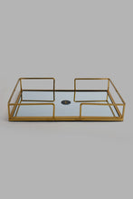 Load image into Gallery viewer, Redtag-Gold-Rectangle-Metal-Tray-With-Mirror-Category:Trays,-Colour:Gold,-Filter:Home-Decor,-HMW-HOM-Dea-Decorative-Accessories,-New-In,-New-In-HMW-HOM,-Non-Sale,-S22C,-Section:Homewares-Home-Decor-