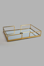 Load image into Gallery viewer, Redtag-Gold-Rectangle-Metal-Tray-With-Mirror-Category:Trays,-Colour:Gold,-Filter:Home-Decor,-HMW-HOM-Dea-Decorative-Accessories,-New-In,-New-In-HMW-HOM,-Non-Sale,-S22C,-Section:Homewares-Home-Decor-