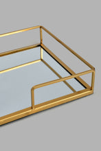 Load image into Gallery viewer, Redtag-Gold-Rectangle-Metal-Tray-With-Mirror-Category:Trays,-Colour:Gold,-Filter:Home-Decor,-HMW-HOM-Dea-Decorative-Accessories,-New-In,-New-In-HMW-HOM,-Non-Sale,-S22C,-Section:Homewares-Home-Decor-