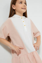 تنزيل الصورة على معرض الصور، Redtag-Pink-Color-Block-Dress-Dresses-Girls-2 to 8 Years