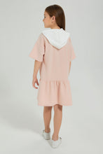 تنزيل الصورة على معرض الصور، Redtag-Pink-Color-Block-Dress-Dresses-Girls-2 to 8 Years