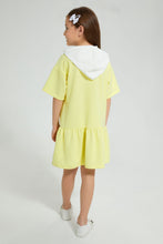 تنزيل الصورة على معرض الصور، Redtag-Yellow-Color-Block-Dress-Dresses-Girls-2 to 8 Years