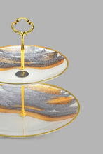 تنزيل الصورة على معرض الصور، Redtag-Gold-Band-Two-Tier-Plate-Serving-Dish-Home-Dining-